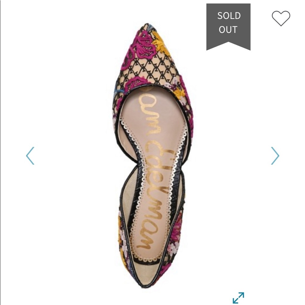 Sam Edelman d’Orsay Pointy-Toe flat in Floral Lace